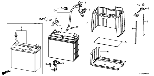 2012 Honda Civic Cover, Battery (B24) Diagram for 31531-TR0-000