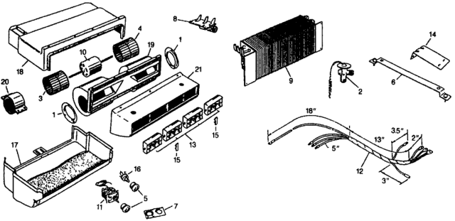 1976 Honda Civic A/C Evaporator - Louver  - Electrical Diagram