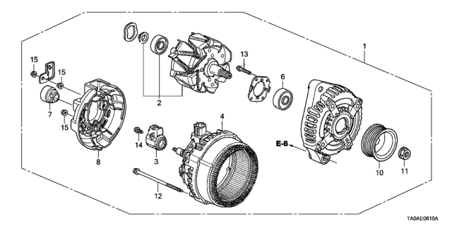 2012 Honda Accord 4 Door EX KA 5MT Alternator (Denso) (L4) Diagram
