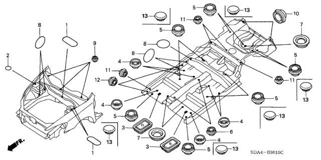 2006 Honda Accord Grommet (Front) Diagram