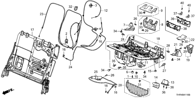 2021 Honda Odyssey Rear Seat Components (Driver Side) Diagram