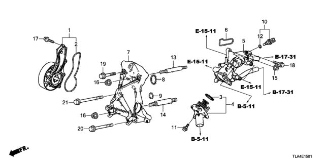 2019 Honda CR-V Water Pump (2.4L) Diagram