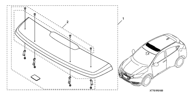 2020 Honda HR-V Moonroof Visor Diagram