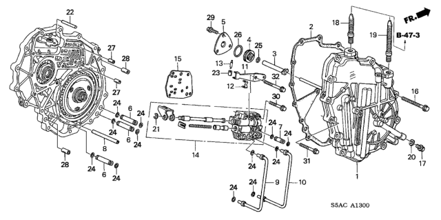 2005 Honda Civic CVT Right Side Cover (CVT) Diagram