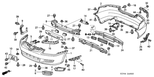 2003 Honda Accord Cap, RR. Bumper *NH623M* (SATIN SILVER METALLIC) Diagram for 71503-S9A-000ZG