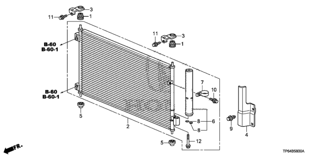 2015 Honda Crosstour A/C Condenser Diagram