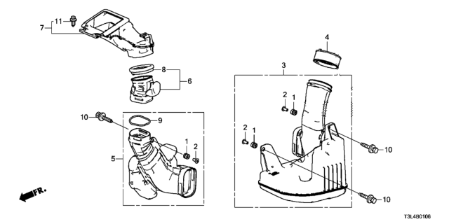 2014 Honda Accord Resonator Chamber (V6) Diagram