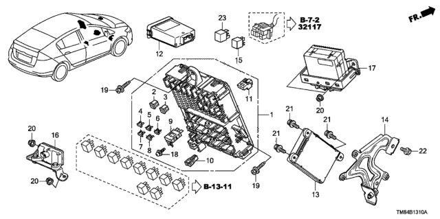 2010 Honda Insight Control Unit (Cabin) Diagram 1