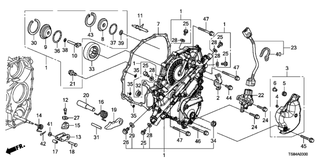 2013 Honda Civic AT Left Side Cover (5AT) Diagram