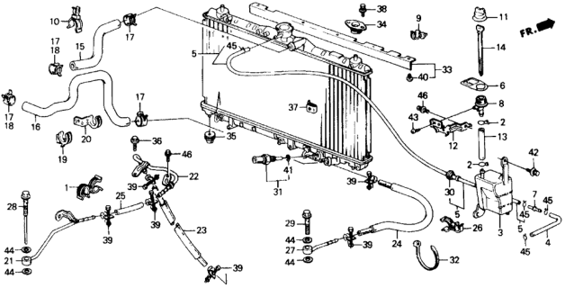 1990 Honda Prelude Radiator Hose Diagram