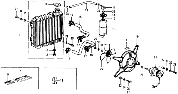 1977 Honda Civic Valve, Drain Diagram for 19011-636-013