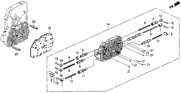 1992 Honda Accord Valve, Servo Orifice Control Diagram for 27451-PX4-000