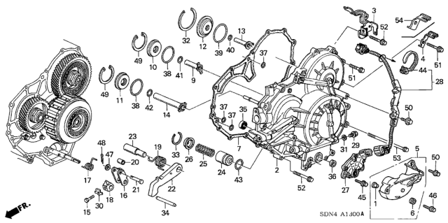 2003 Honda Accord 2 Door EX (V6) KL 5AT AT Left Side Cover (V6) Diagram