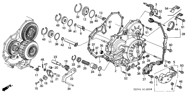 2004 Honda Accord AT Left Side Cover (V6) Diagram