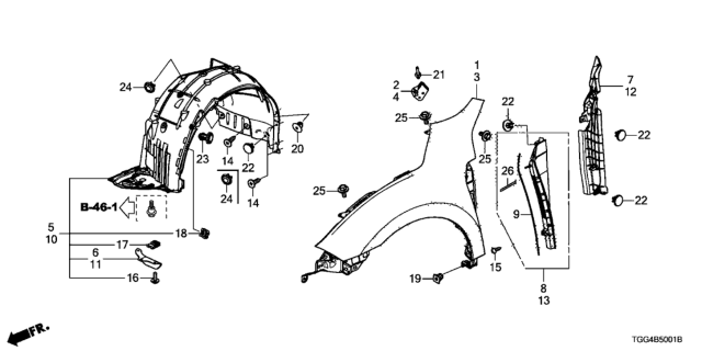 2018 Honda Civic Front Fenders Diagram