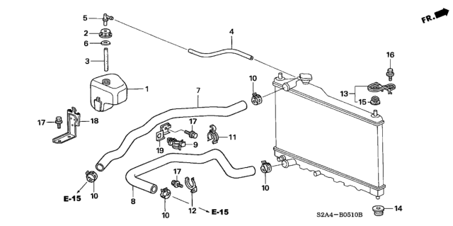 2004 Honda S2000 Radiator Hose Diagram