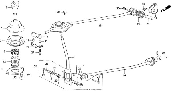 1988 Honda Civic 5 Door ** (WAGOVAN) KA 5MT Shift Lever Diagram