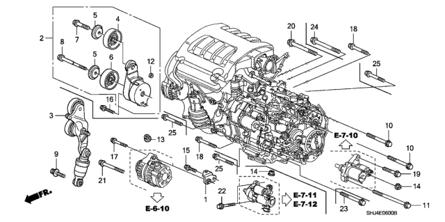 2008 Honda Odyssey Stay, Alternator Diagram for 31113-R70-A00