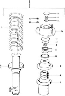 1975 Honda Civic 3 Door ** (1200) ** HMT Front Shock Absorber Diagram