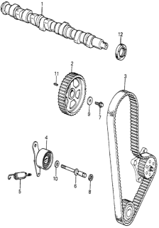 1985 Honda Accord 3 Door LX KH 4AT Camshaft - Timing Belt Diagram