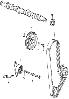 1985 Honda Accord Camshaft Diagram for 14111-PD2-670