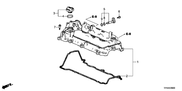 2021 Honda CR-V Hybrid Gasket, Cylinder Head Cover Diagram for 12341-6C1-A01