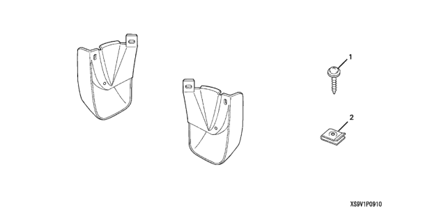 2008 Honda Pilot Rear Splash Guards Diagram