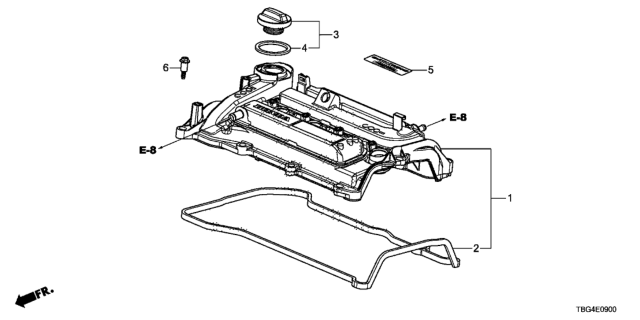 2017 Honda Civic Cylinder Head Cover Diagram