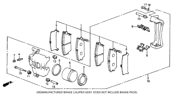 1987 Honda Prelude Front Brake Caliper Diagram