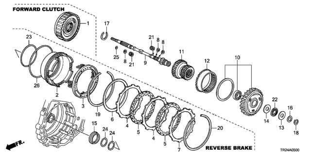 2012 Honda Civic AT Input Shaft - Forward Clutch Diagram