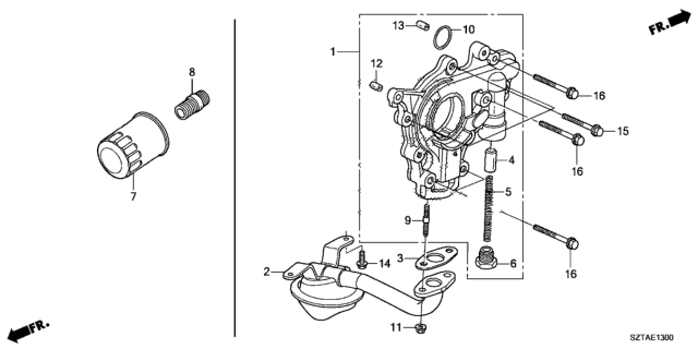 2014 Honda CR-Z Oil Pump Diagram