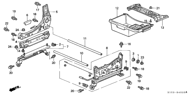 1997 Honda CR-V Adjuster, R. Slide (Outer) Diagram for 81260-S10-A01