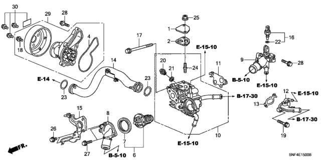2009 Honda Civic Case, Thermostat Diagram for 19320-RNE-A50