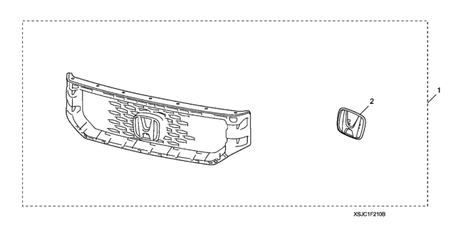 2014 Honda Ridgeline Front Grille Diagram