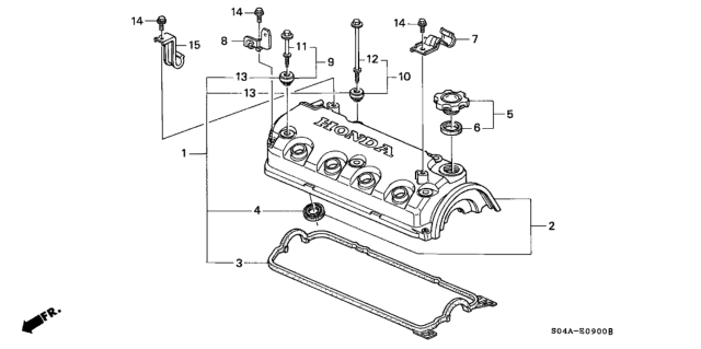 1999 Honda Civic Cylinder Head Cover Diagram