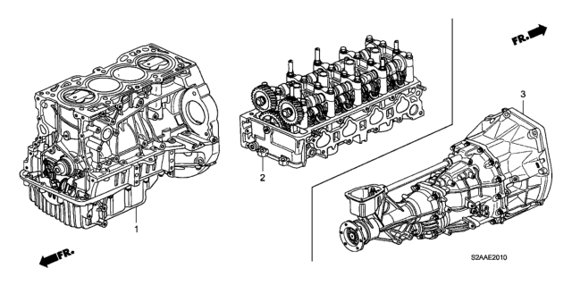 2009 Honda S2000 2 Door CR (WITH AC) KA 6MT Engine Assy. - Transmission Assy. Diagram