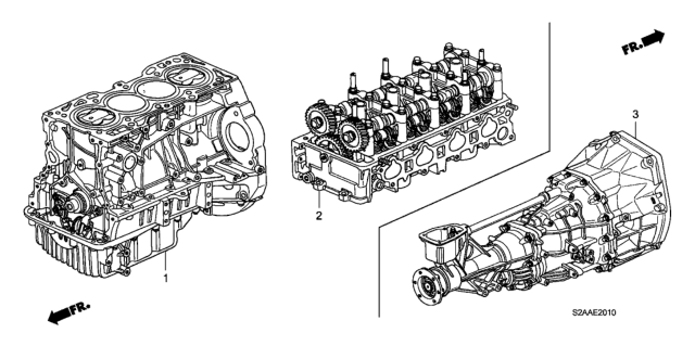 2008 Honda S2000 Engine Assy., Block Diagram for 10002-PZX-A04