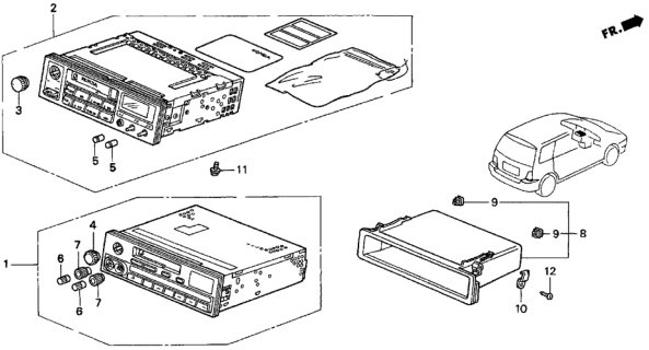 1998 Honda Odyssey 5 Door LX (6 SEATS) KA 4AT Auto Radio Diagram