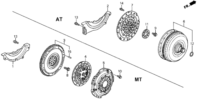 1993 Honda Accord Clutch - Torque Converter Diagram