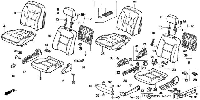 1996 Honda Accord Front Seat Diagram