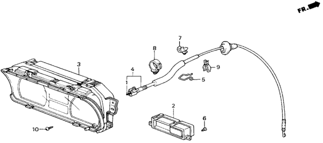 1991 Honda Civic Meter Assembly, Combination Diagram for 78100-SH3-L32