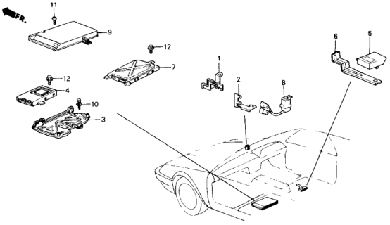 1988 Honda Accord Cover, Electronic Control Unit*Y18L* (SILKY IVORY) Diagram for 83305-SE3-010ZF