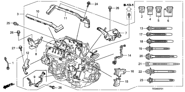 2010 Honda Accord Engine Wire Harness (V6) Diagram