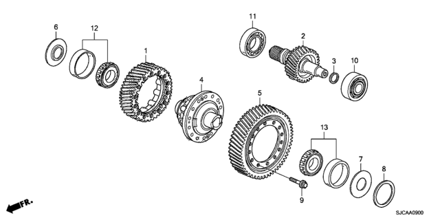 2014 Honda Ridgeline AT Differential Diagram