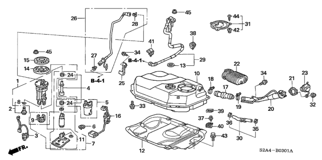 2006 Honda S2000 Stay, Fuel Feed Diagram for 17706-S2A-A50