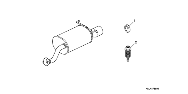 2008 Honda Fit 5 Door BASE KA 5MT Sport Muffler Diagram