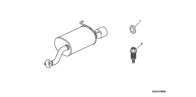 2007 Honda Fit Muffler, Sport Diagram for 08F88-SLN-100