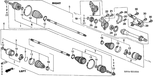 2003 Honda Pilot Driveshaft - Half Shaft Diagram