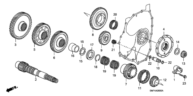 2009 Honda Civic 4 Door GX KA 5AT Countershaft Diagram