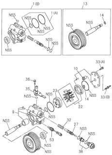 1999 Honda Passport 4 Door 4LX-W KA 4AT P.S. Oil Pump Diagram